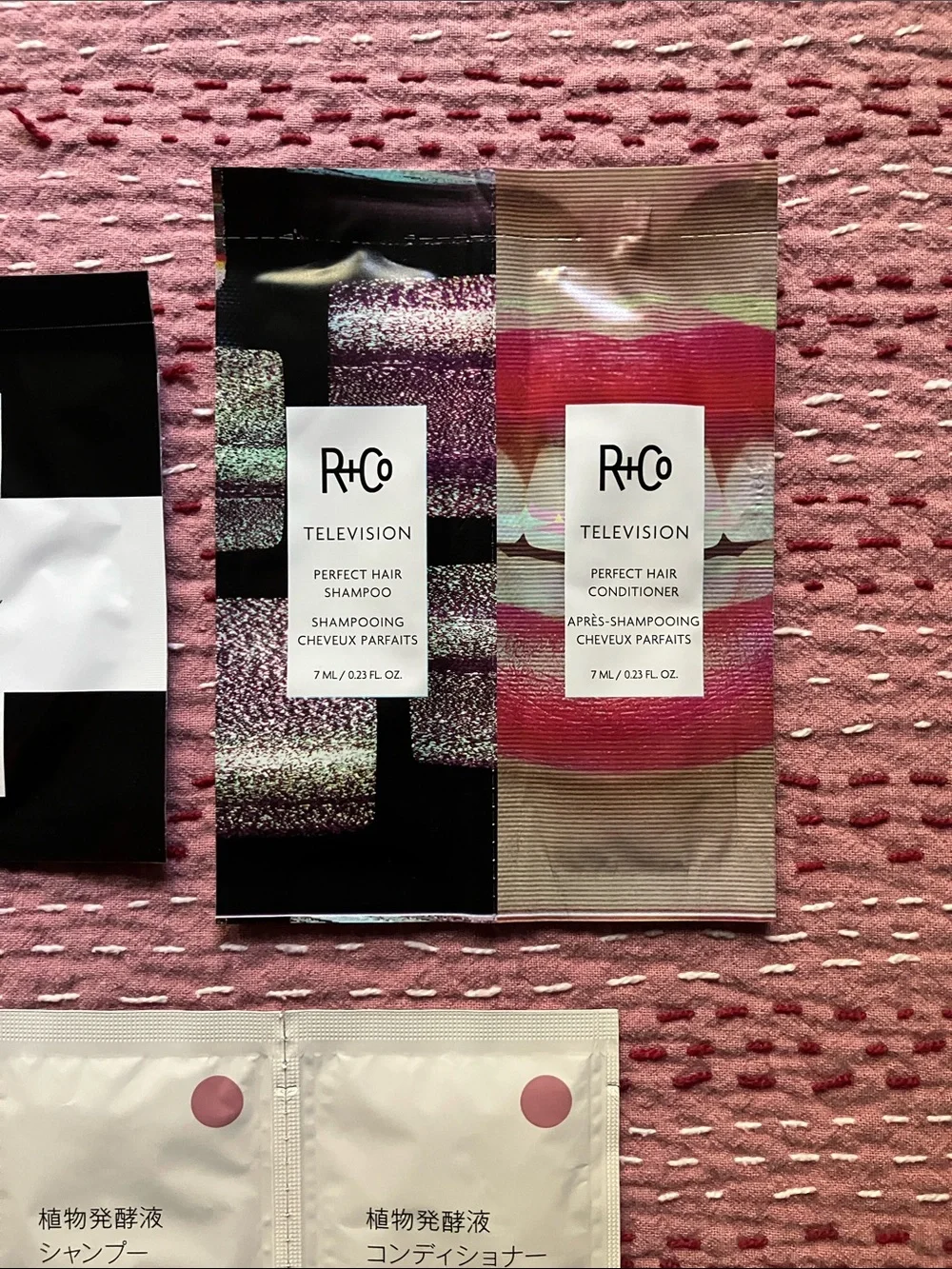 Shampoo and conditioner samples